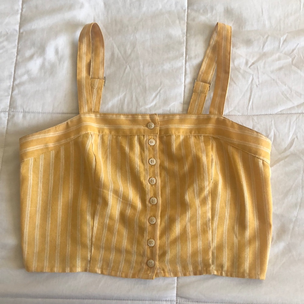 Yellow Cropped Tank top